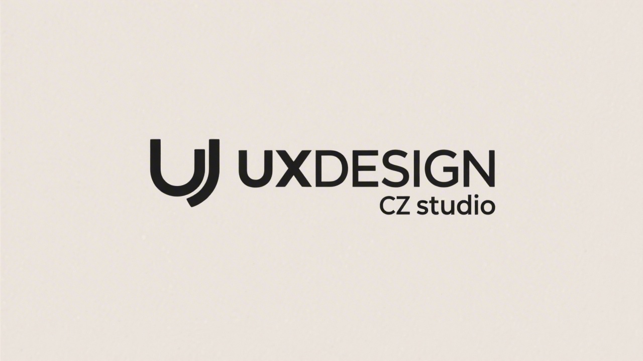 Minimalist primary logotype of UXDesign CZ Studio with stylised initials and clean typography on neutral background suitable for light and dark modes